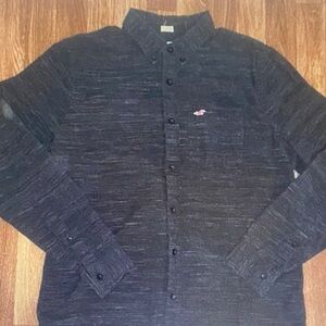 Hollister Men's Button-Down Shirt in Charcoal Heather